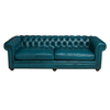 Canapea chesterfield GYMA piele ALBASTRA