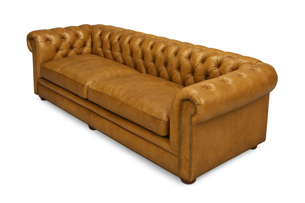 Canapea chesterfield GYMA piele MARO DESCHIS