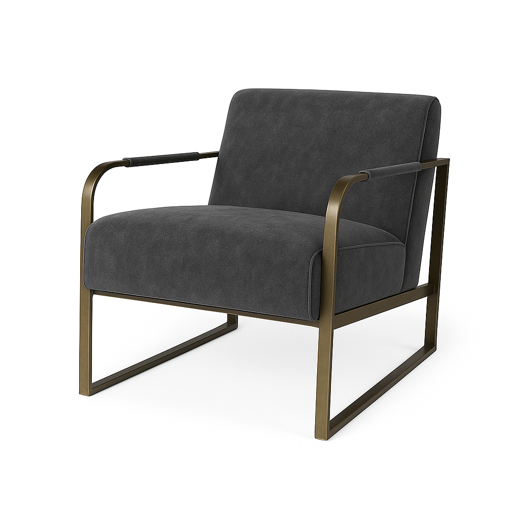 Fotoliu catifea GRI model MARCELO