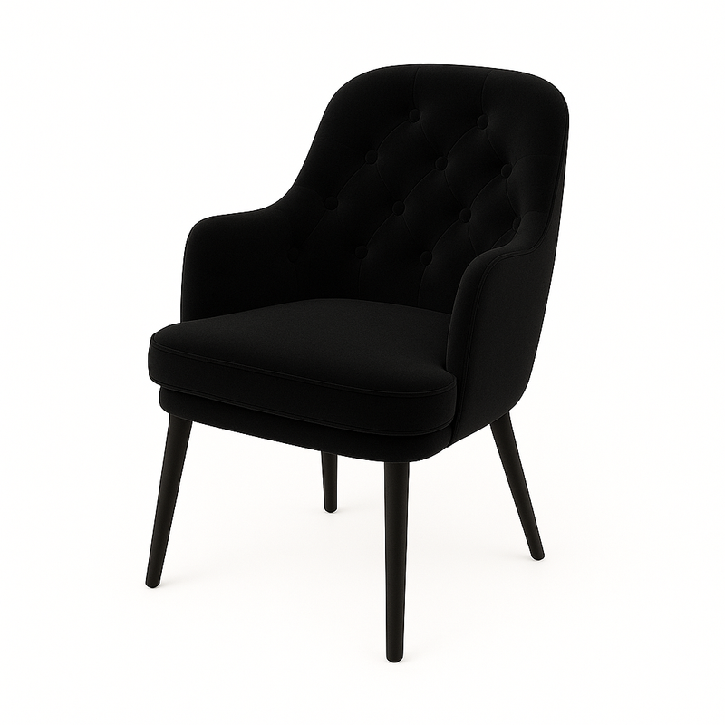 Fotoliu catifea NEAGRA | model MATEO
