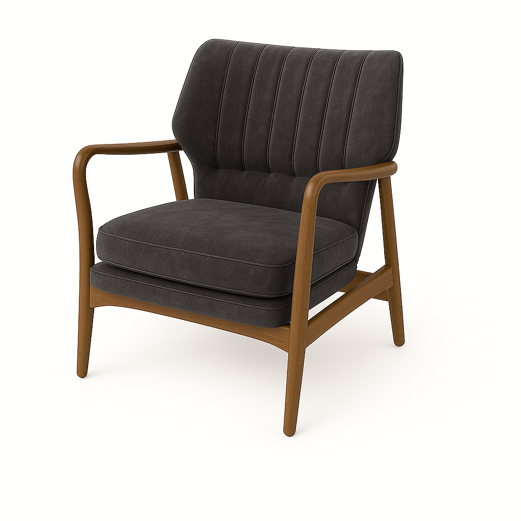 Fotoliu catifea GRI | model VIA