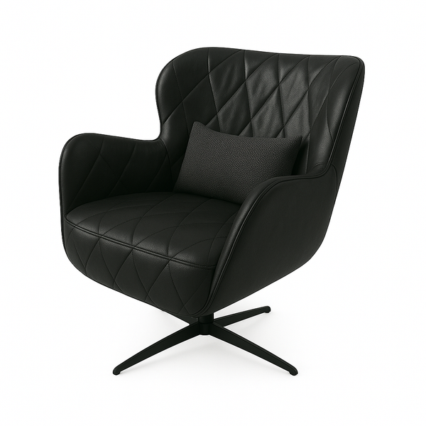 Fotoliu piele NEAGRA | model ENA