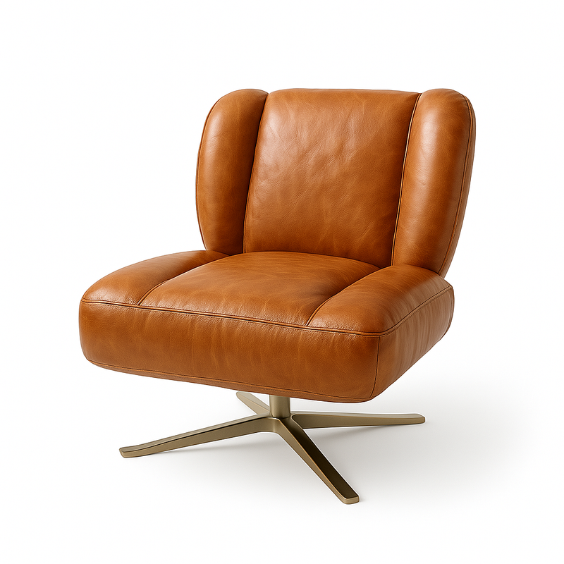 Fotoliu piele PUFI culoare MARO DESCHIS