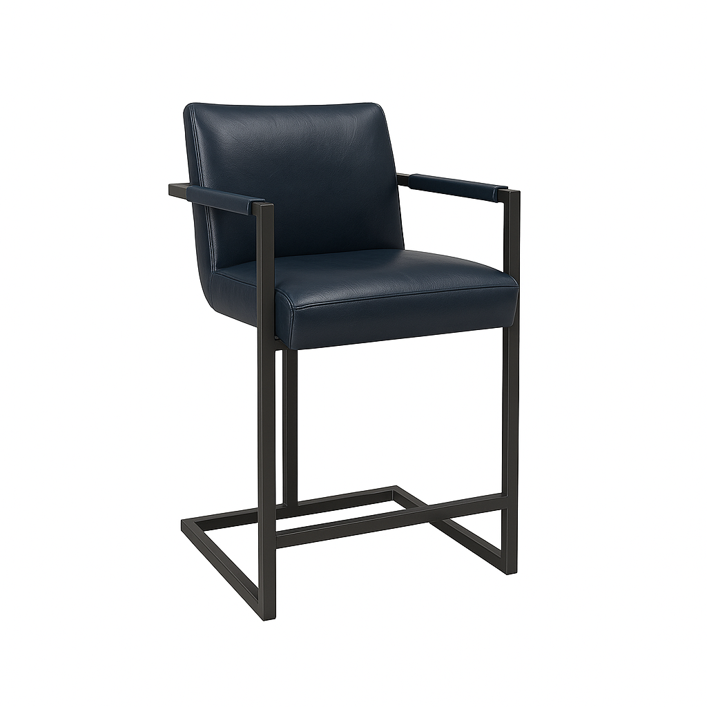 Scaun bar piele NEGRU | model FLEET