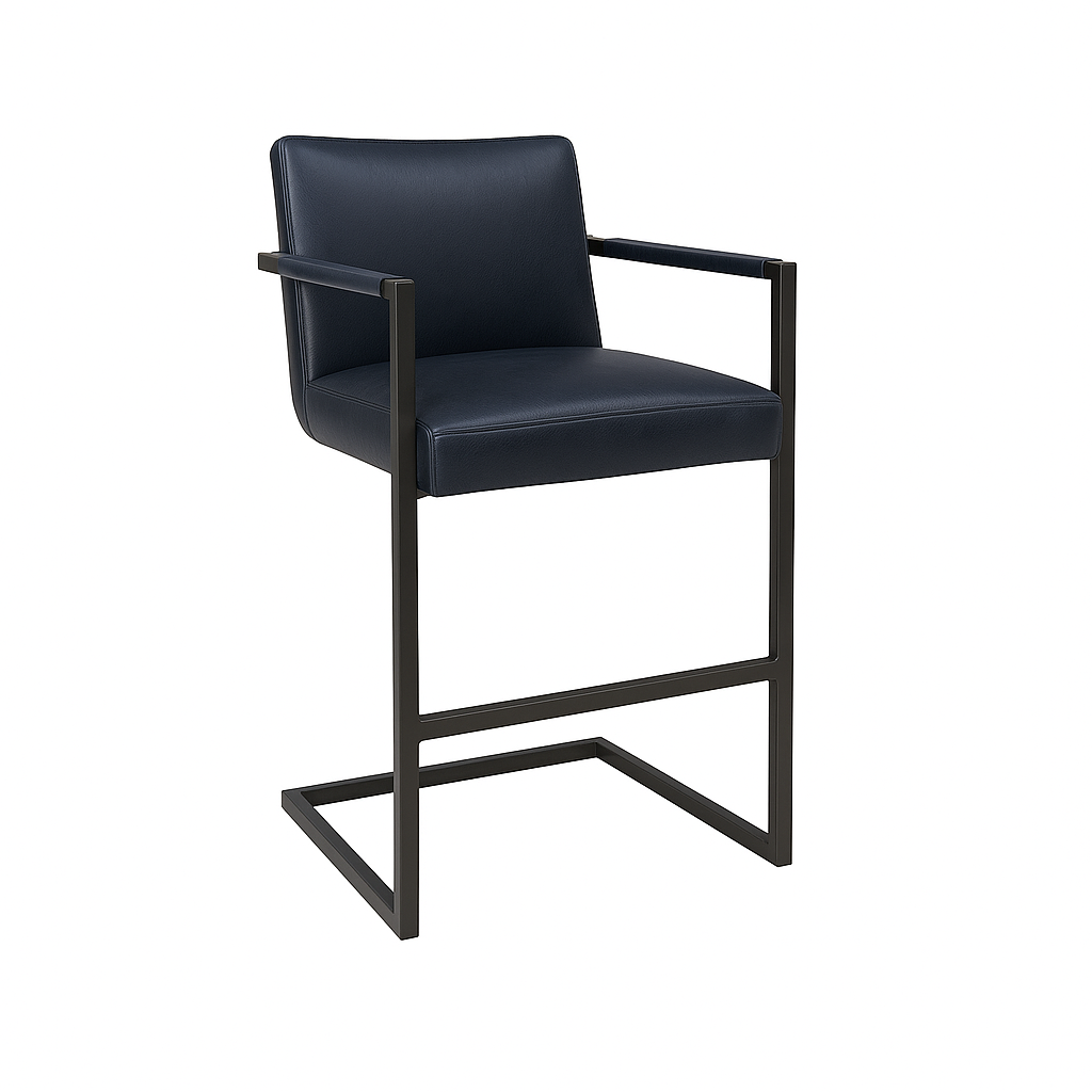 Scaun bar piele NEAGRA| model FLEET
